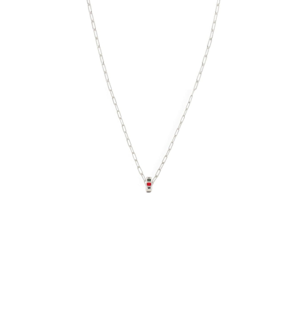 Internal Compass : Heart Beat Super Fine Clip Chain Necklace White Gold view 1