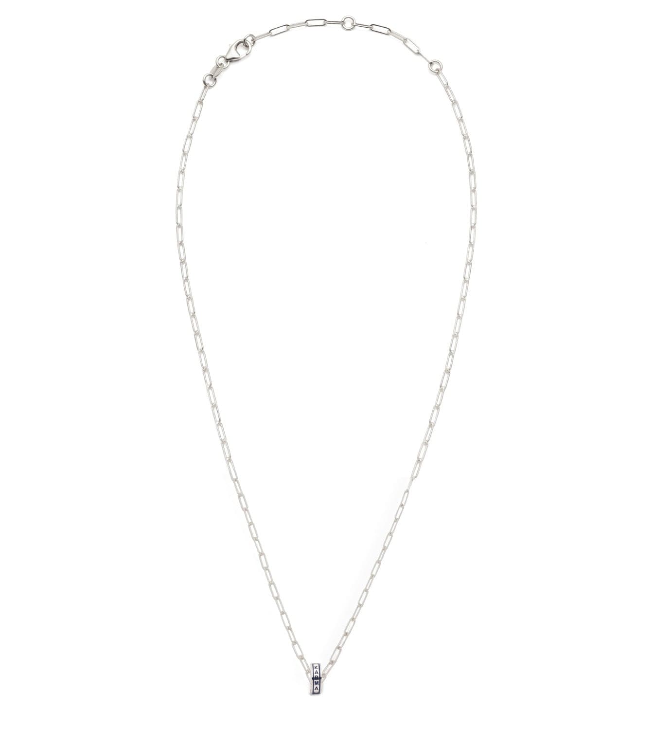Karma : Heart Beat Super Fine Clip Chain Necklace White Gold