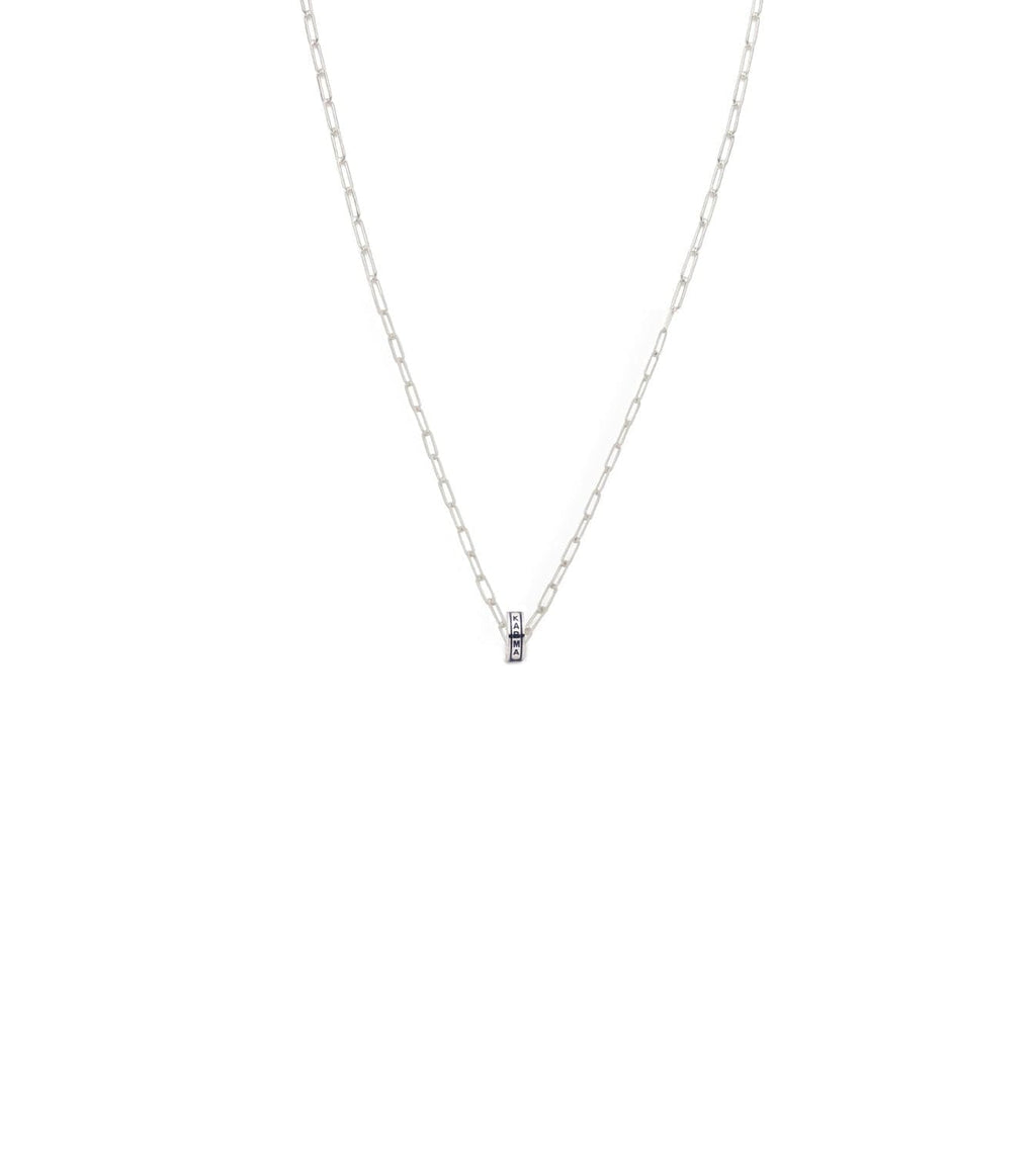 Karma : Heart Beat Super Fine Clip Chain Necklace White Gold – FoundRae