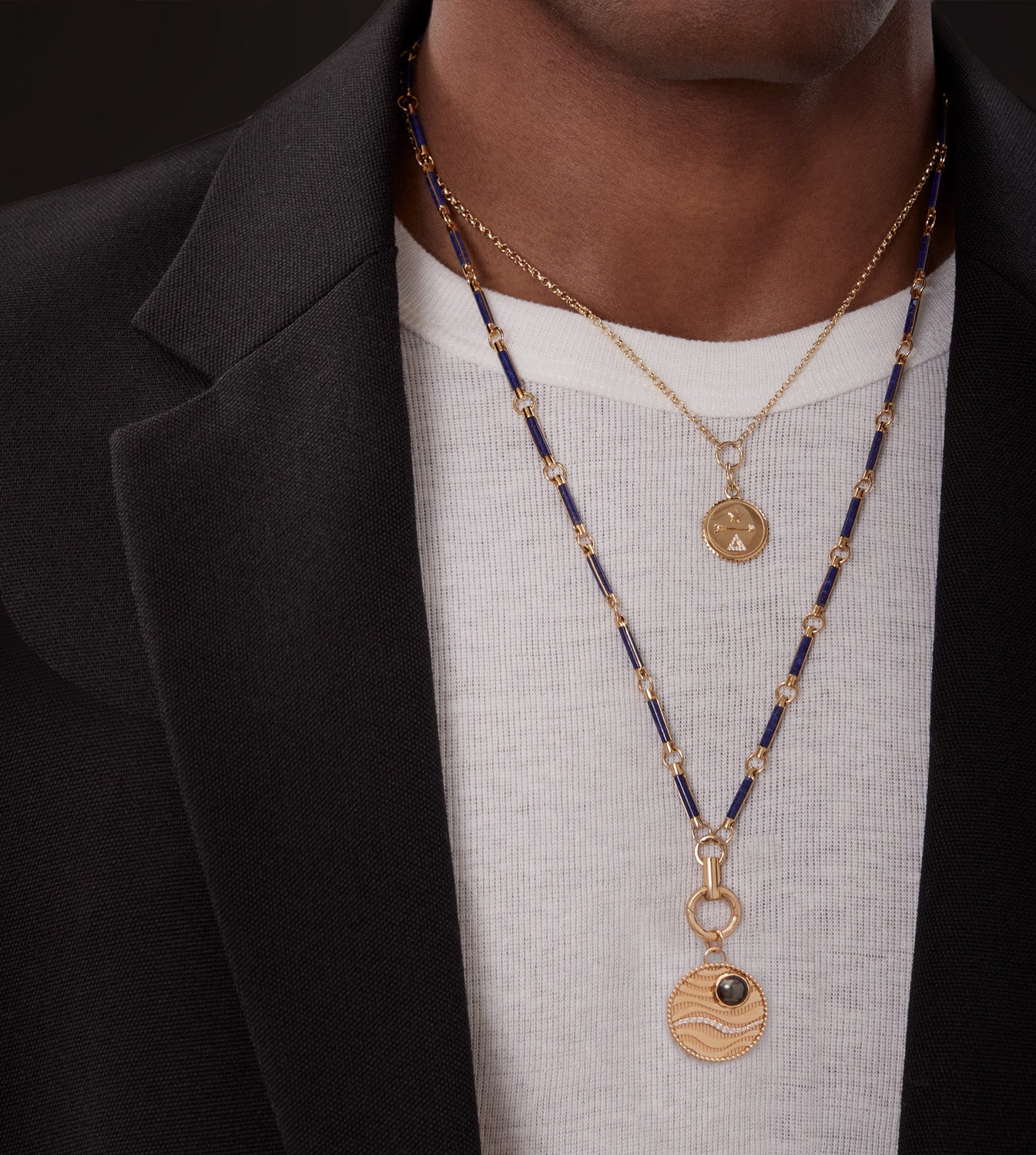 Sana - Wholeness : Lapis Stone Hanging Clockweight Necklace