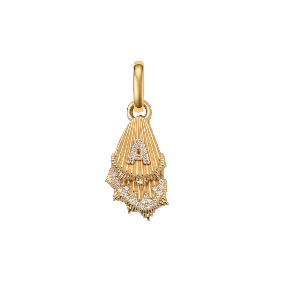 Personalized - Reverie | Initial Butterfly Wings Miniature Pendant | Diamonds, 18K Yellow Gold view 1