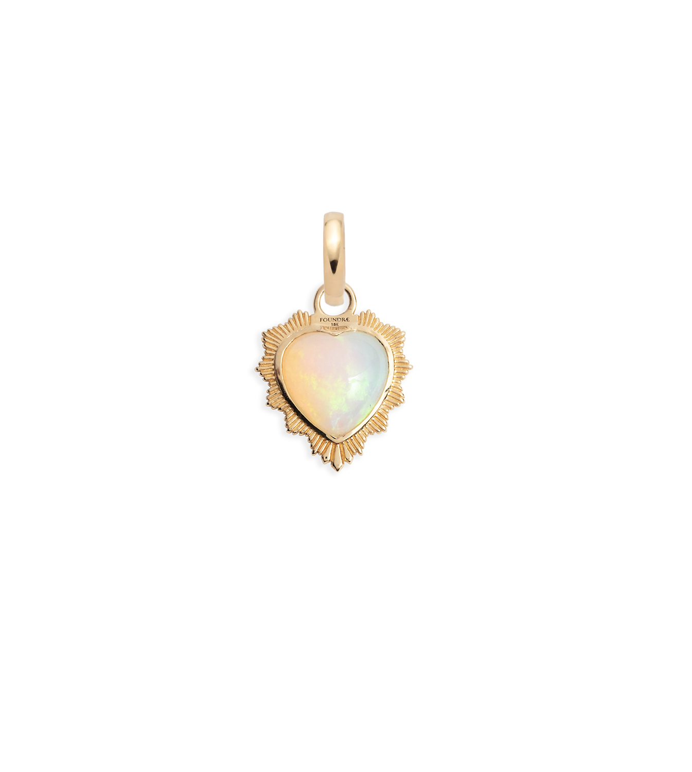 S013-20pcs-Gold Plated-11*15mm store Tiny Heart Charms-Opal Heart Pendant