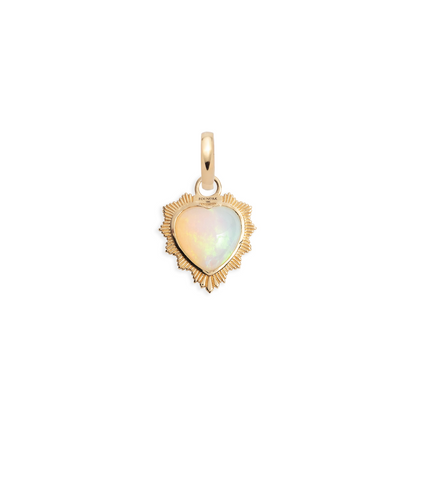 Gemstone Heart - Love : Opal with Oval Pushgate