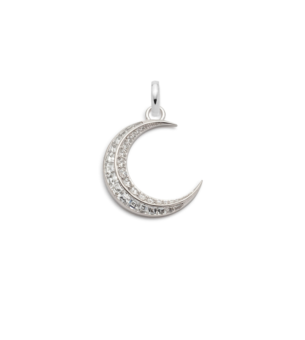 Crescent - Karma : Diamond Gemstone Medallion with Annex Link view 1