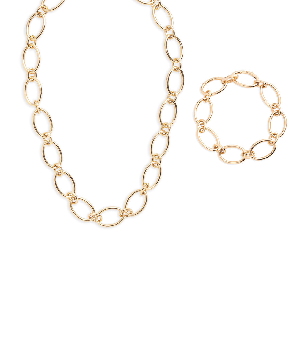 Oval Link Chain + Bracelet Set