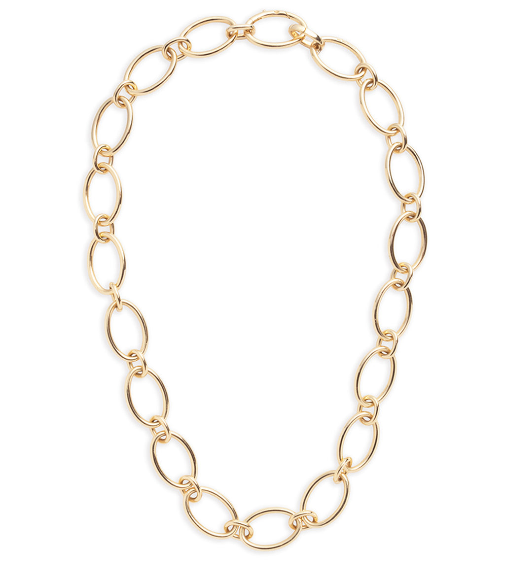 18K Yellow Gold Oval Link Chain Necklace – FoundRae