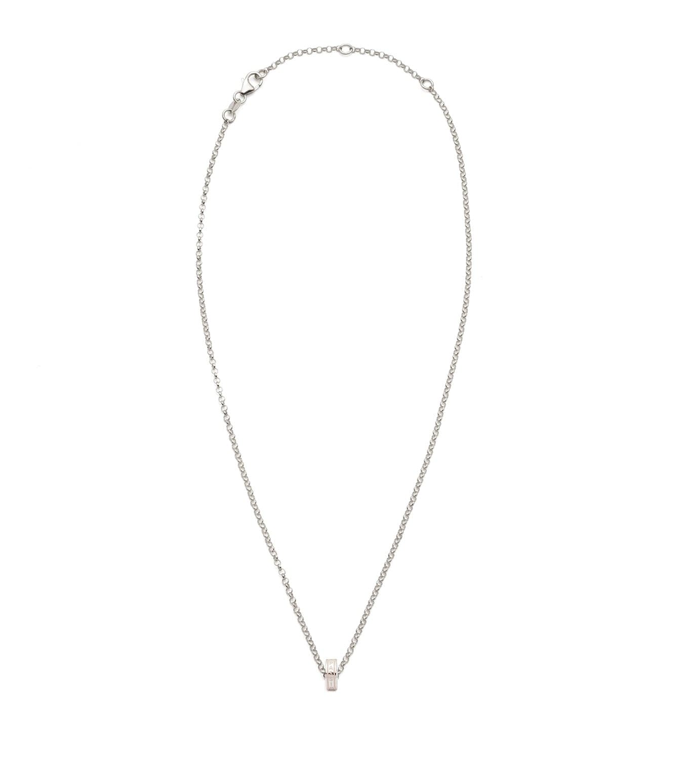 Vivacity : Heart Beat Fine Belcher Chain Necklace White Gold