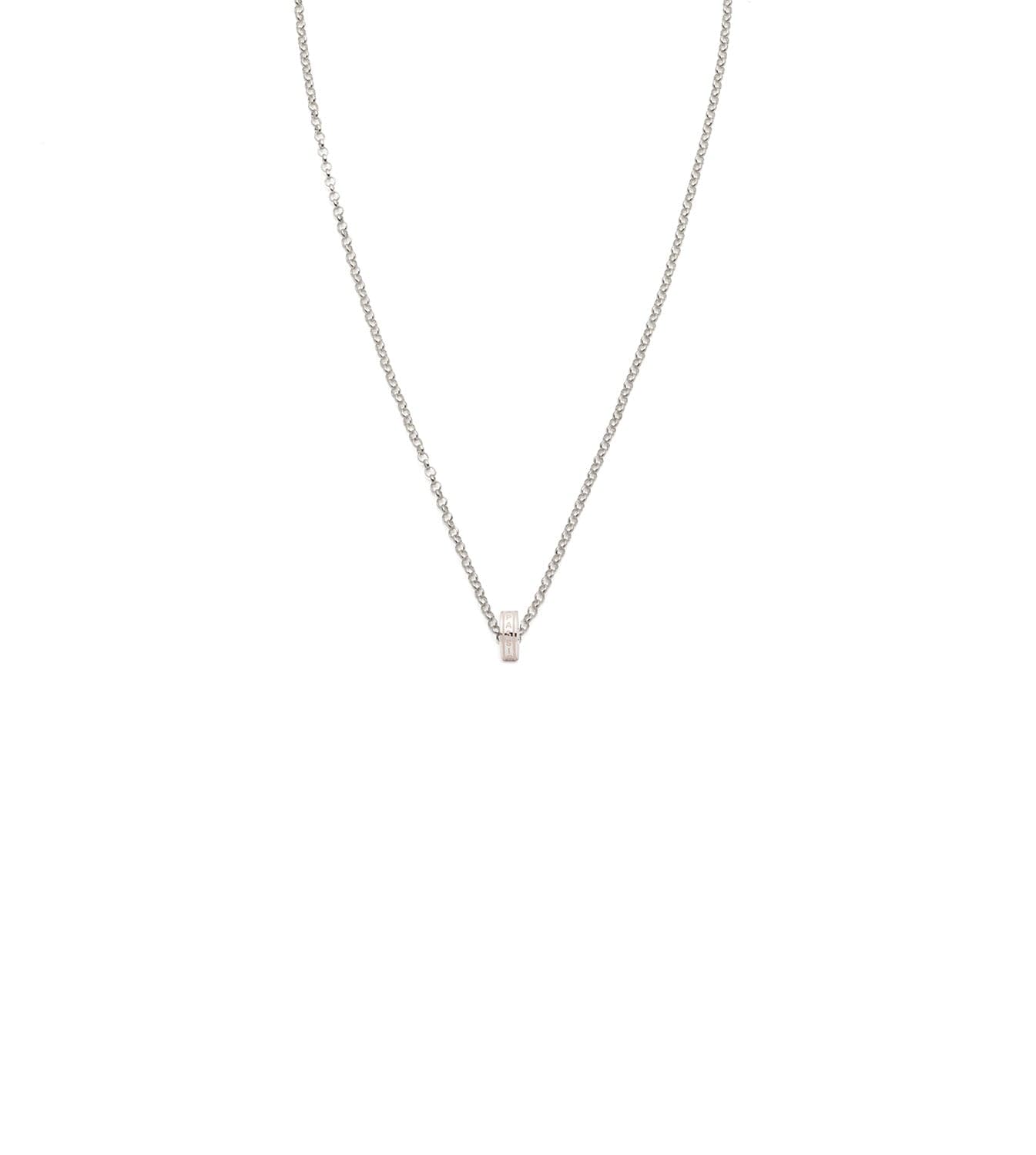 Vivacity : Heart Beat Fine Belcher Chain Necklace White Gold