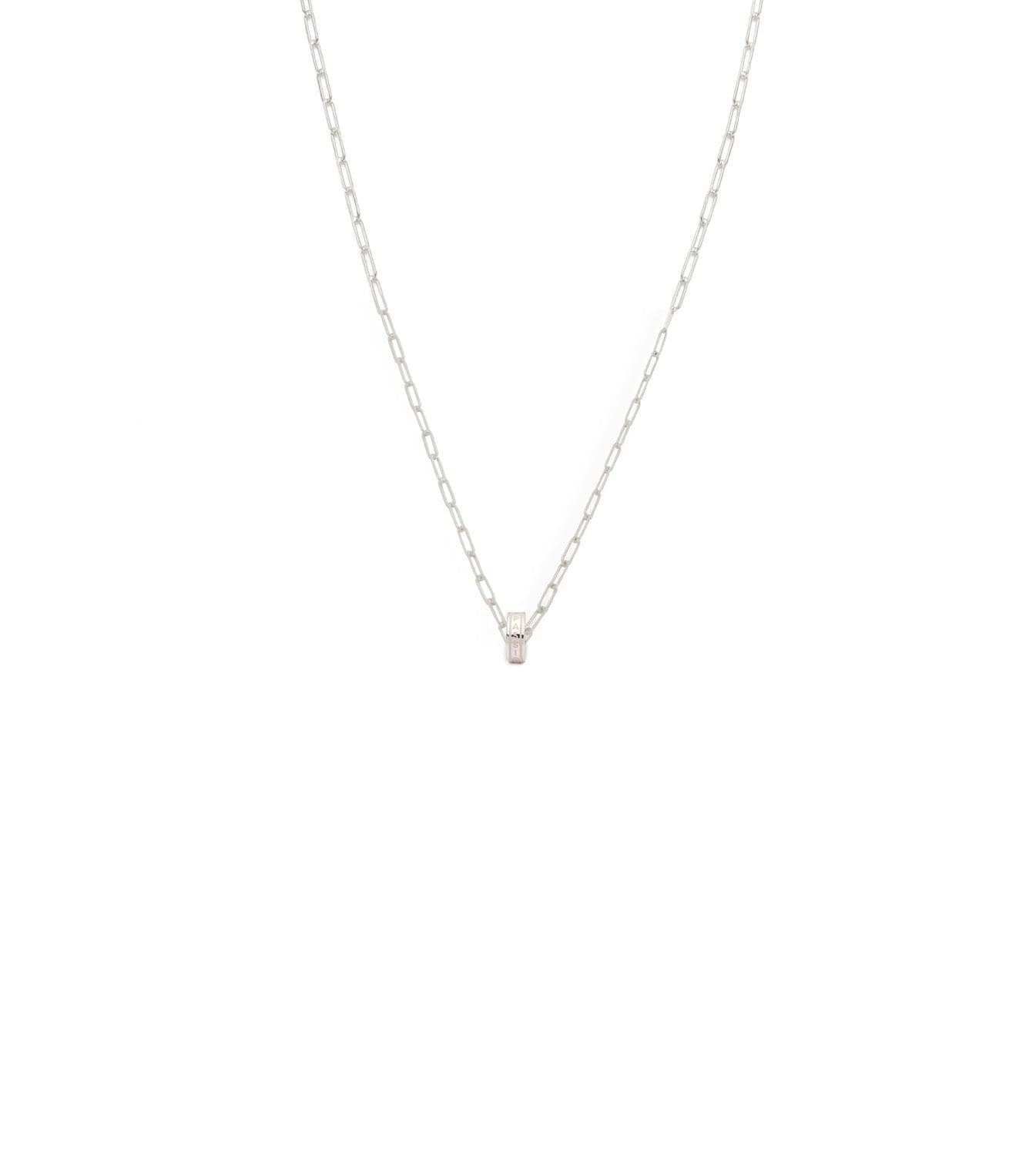 Vivacity : Heart Beat Super Fine Clip Chain Necklace White Gold