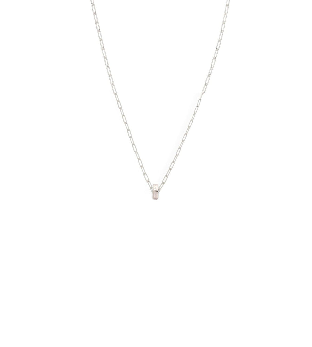 Vivacity : Heart Beat Super Fine Clip Chain Necklace White Gold view 1