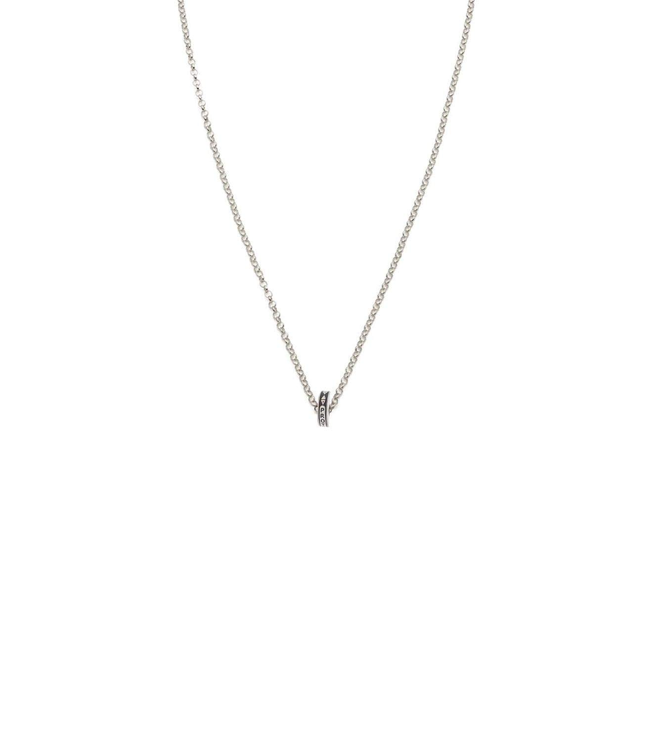 Protection : Heart Beat Fine Belcher Chain Necklace White Gold