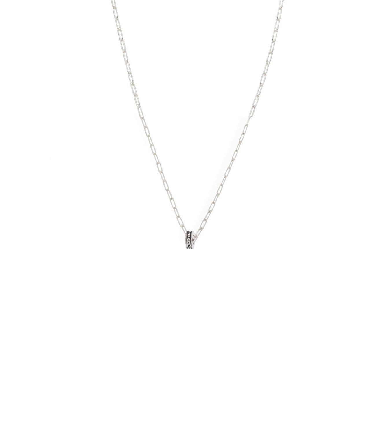 Protection : Heart Beat Super Fine Clip Chain Necklace White Gold