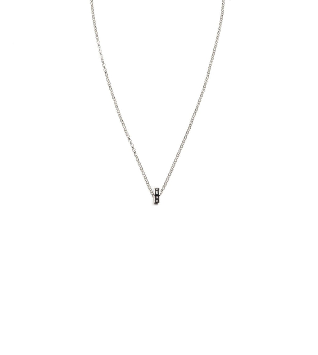 Resilience : Heart Beat Fine Belcher Chain Necklace White Gold view 1