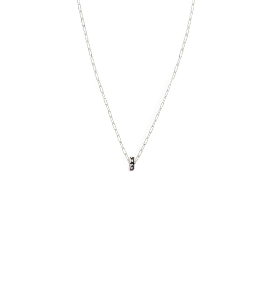 Resilience : Heart Beat Super Fine Clip Chain Necklace White Gold view 1