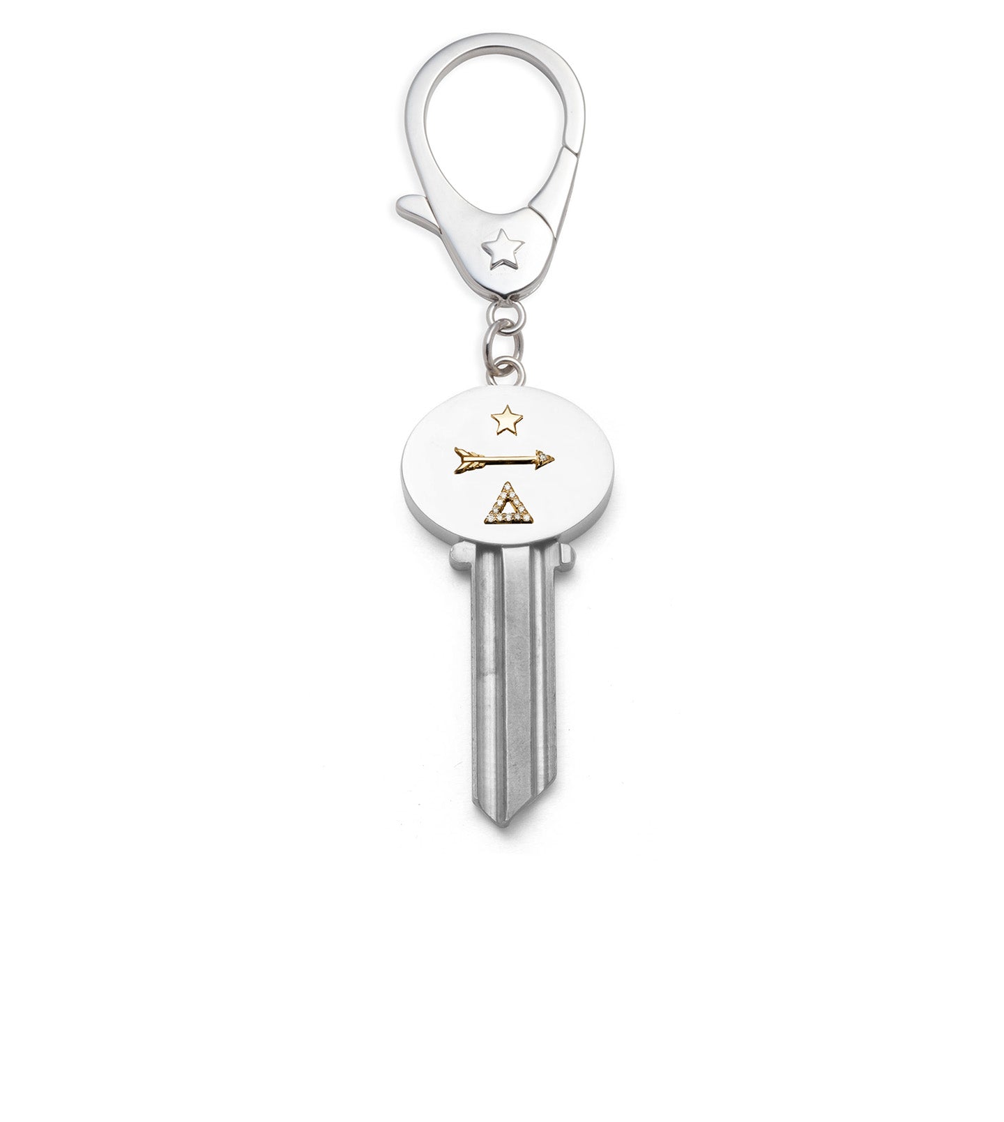 Dream : Oversized Sister Hook Golden Key Fob White Gold