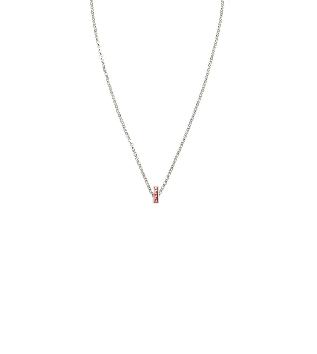 Strength : Heart Beat Fine Belcher Chain Necklace White Gold view 1