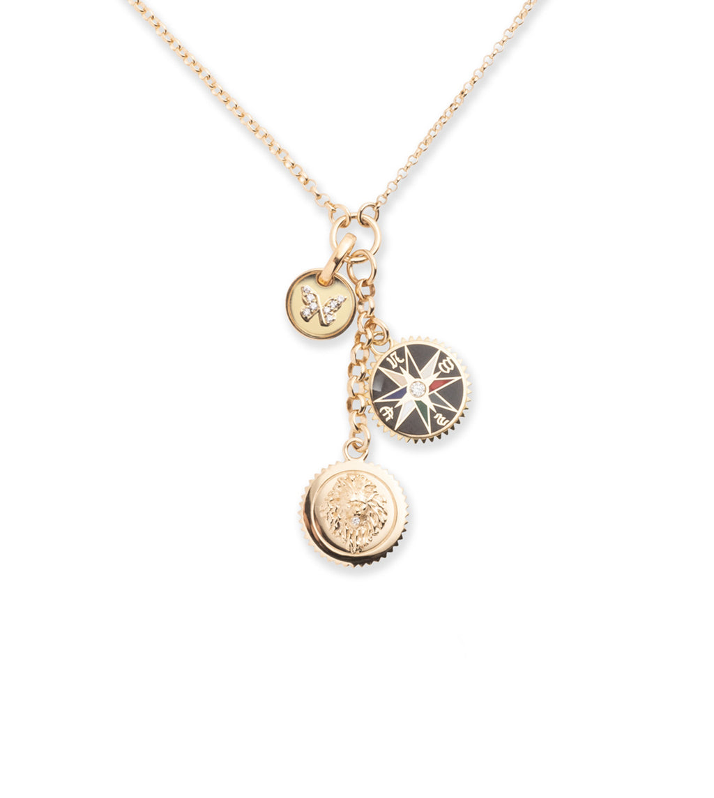 Strength, Internal Compass & Reverie Story : Small Mixed Belcher Extension Chain Necklace view 1