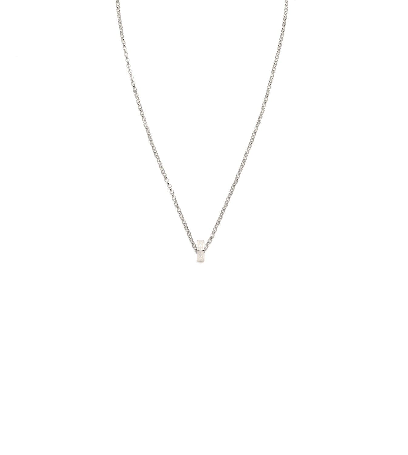 Amate - Love : Heart Beat Fine Belcher Chain Necklace White Gold