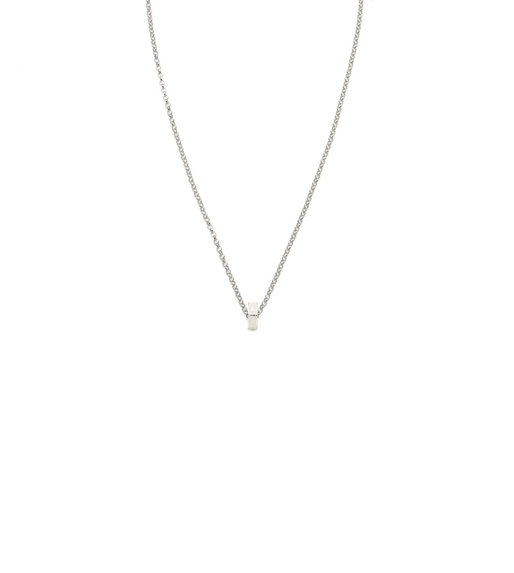 Amate - Love : Heart Beat Fine Belcher Chain Necklace White Gold view 1