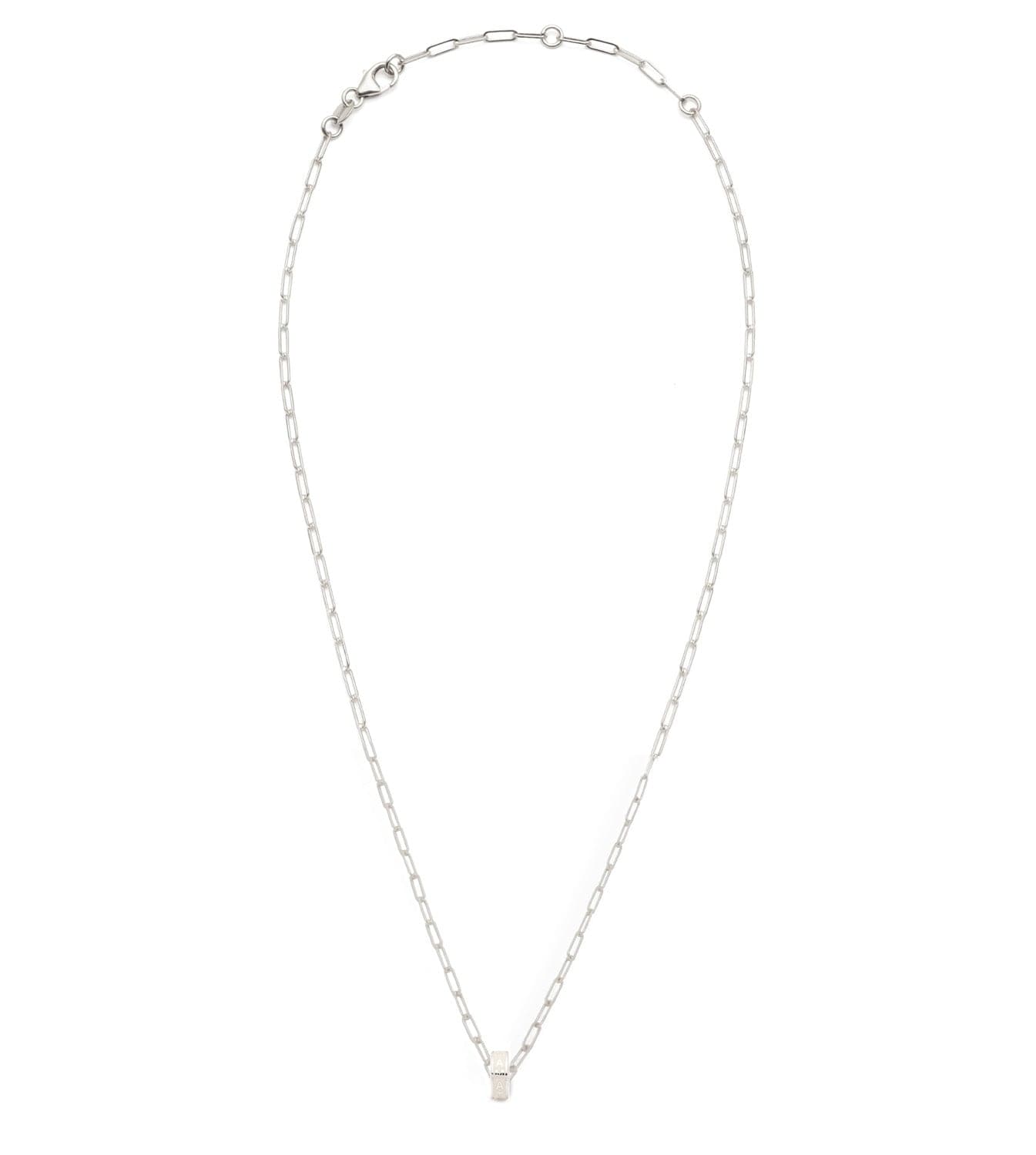 Amate - Love : Heart Beat Super Fine Clip Chain Necklace White Gold