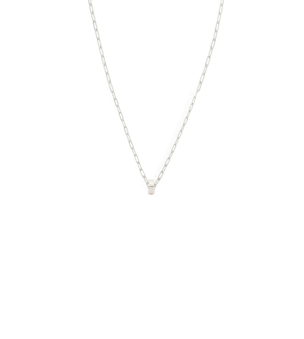 Amate - Love : Heart Beat Super Fine Clip Chain Necklace White Gold view 1