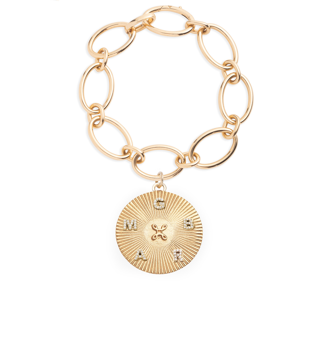 18K Yellow Gold True Love : Love Token Oval Link Chain Bracelet – FoundRae