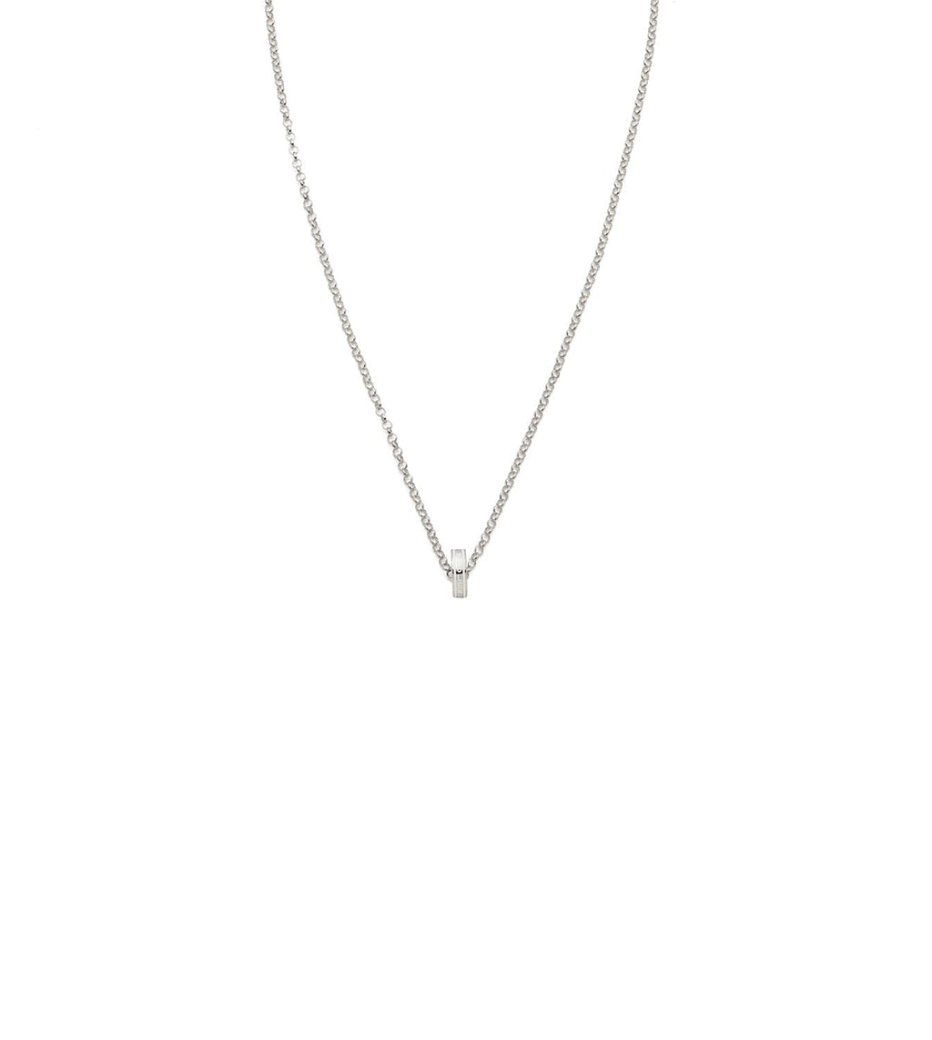 18K  White  Gold Wholeness : Heart Beat Fine Belcher Chain Necklace White Gold – FoundRae