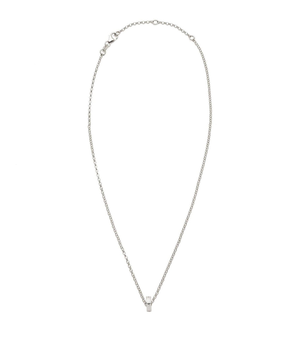 18K  White  Gold Wholeness : Heart Beat Fine Belcher Chain Necklace White Gold – FoundRae