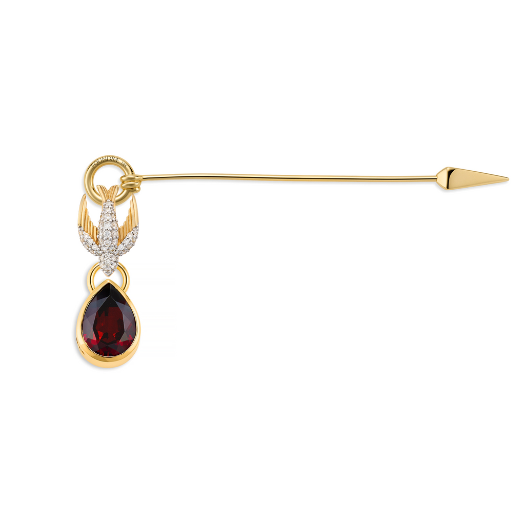 True Love - Resilience | Forever & Always a Pair and Stick Pin | Diamonds, Garnet, Yellow Gold view 1