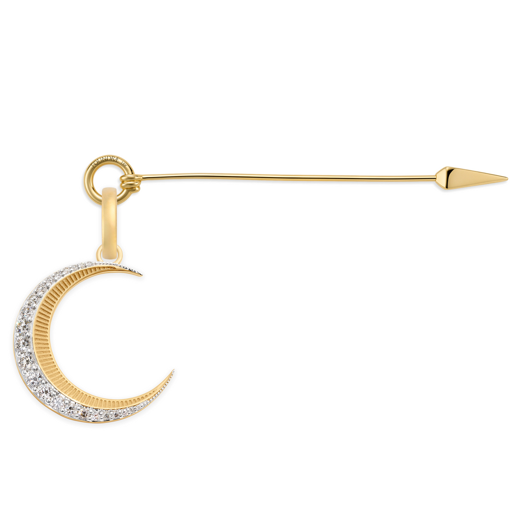 Infinite Gratitude | Crescent Stick Pin | Diamonds, Yellow Gold view 1