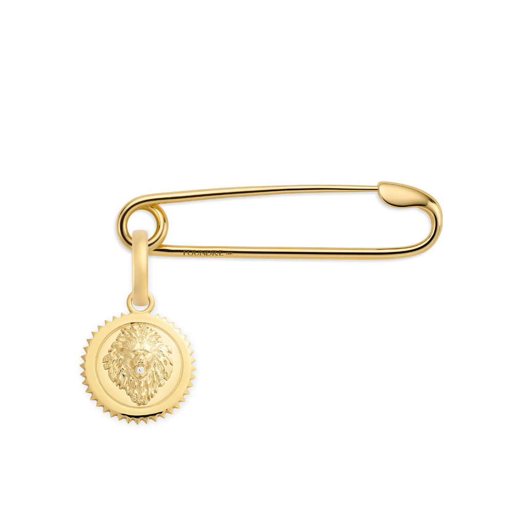 Strength | Safety Pin | Diamond, Yellow Gold view 1