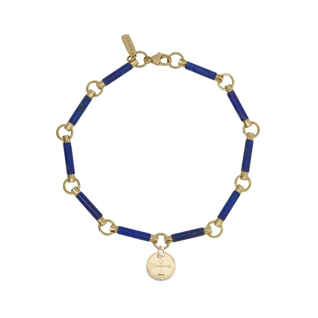 Dream Element Stone Bracelet : In Lapis and Yellow Gold view 1