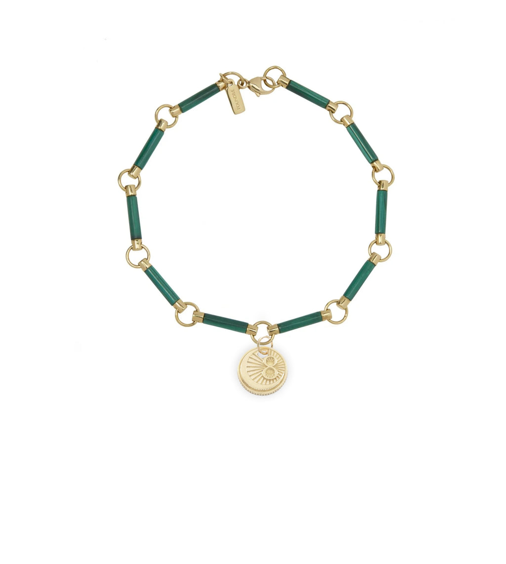 Karma : Malachite Stone Chain Bracelet view 1