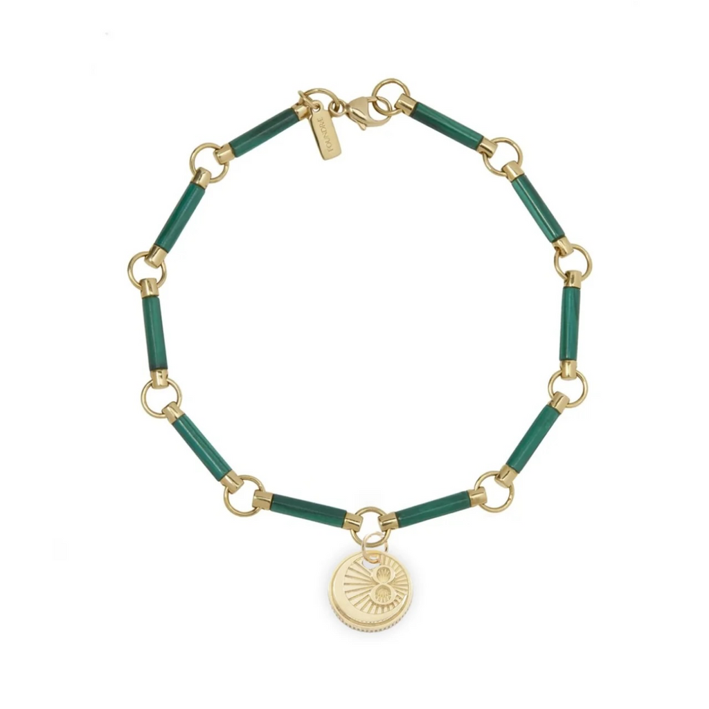Karma : Malachite Stone Chain Bracelet view 1