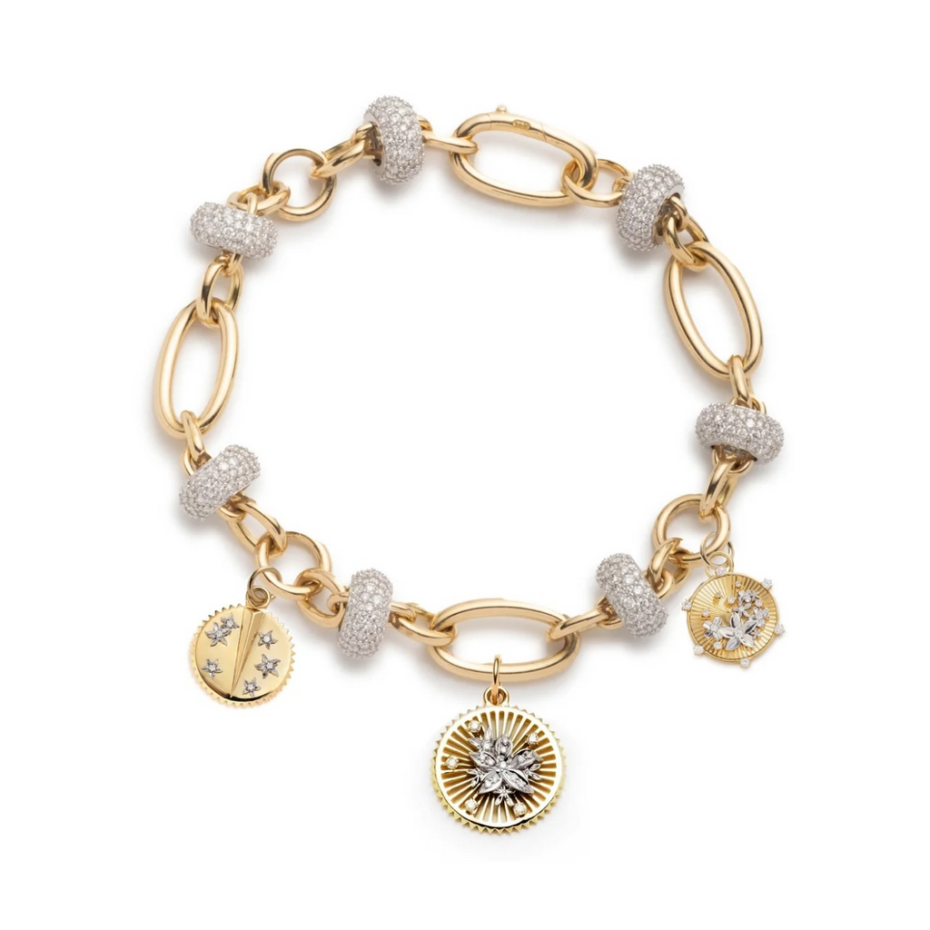 Resilience Orbit Bracelet Story : in Mixed Gold with Diamonds view 1