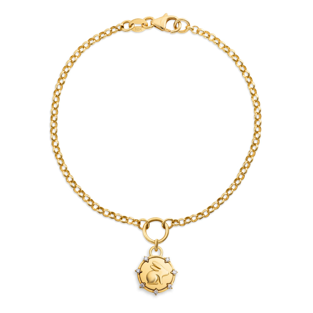 True Love | Bunny Small Belcher Bracelet | Diamonds, Yellow Gold view 1