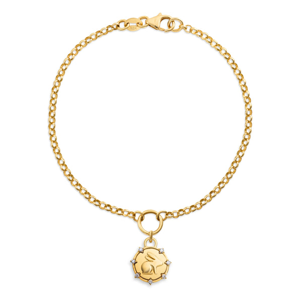 True Love | Bunny Small Belcher Bracelet | Diamonds, Yellow Gold