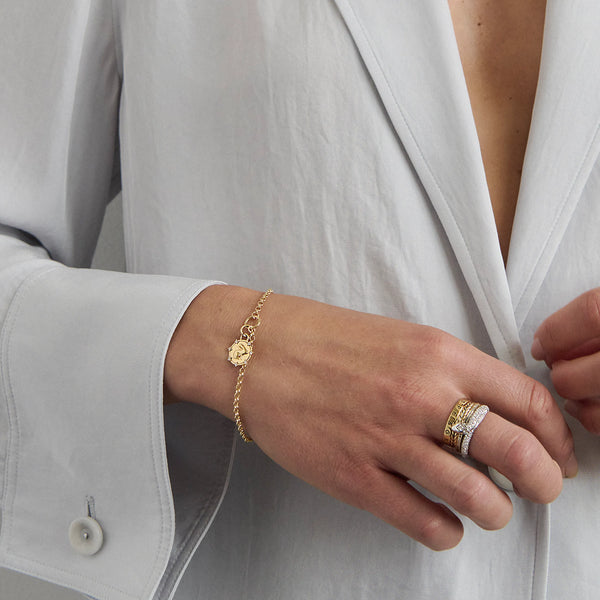 True Love | Bunny Small Belcher Bracelet | Diamonds, Yellow Gold