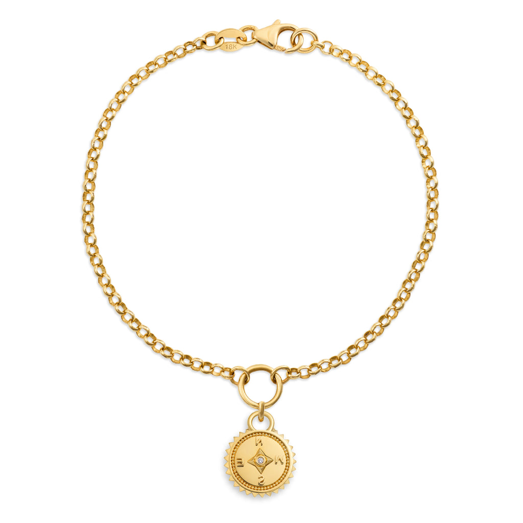 Internal Compass | Small Belcher Bracelet | Diamond, Yellow Gold view 1