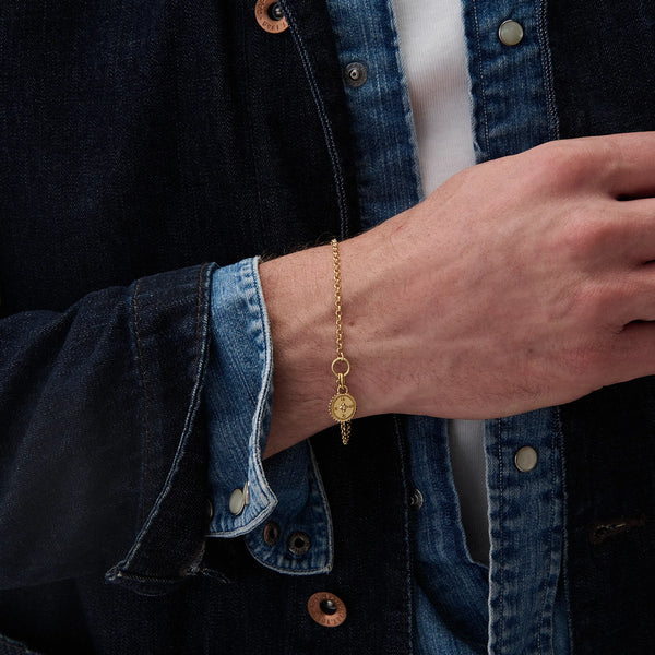 Internal Compass | Small Belcher Bracelet | Diamond, Yellow Gold