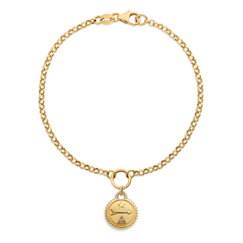 18K Yellow Gold Dream | Small Belcher Bracelet | Diamond, Yellow Gold – FoundRae view 1
