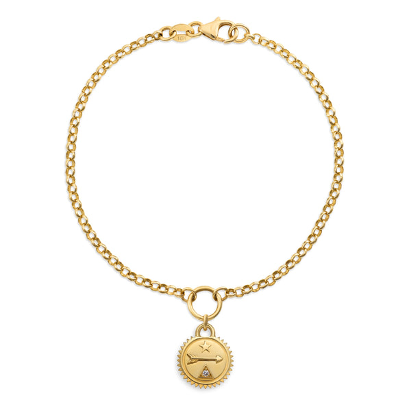 Dream | Small Belcher Bracelet | Diamond, Yellow Gold