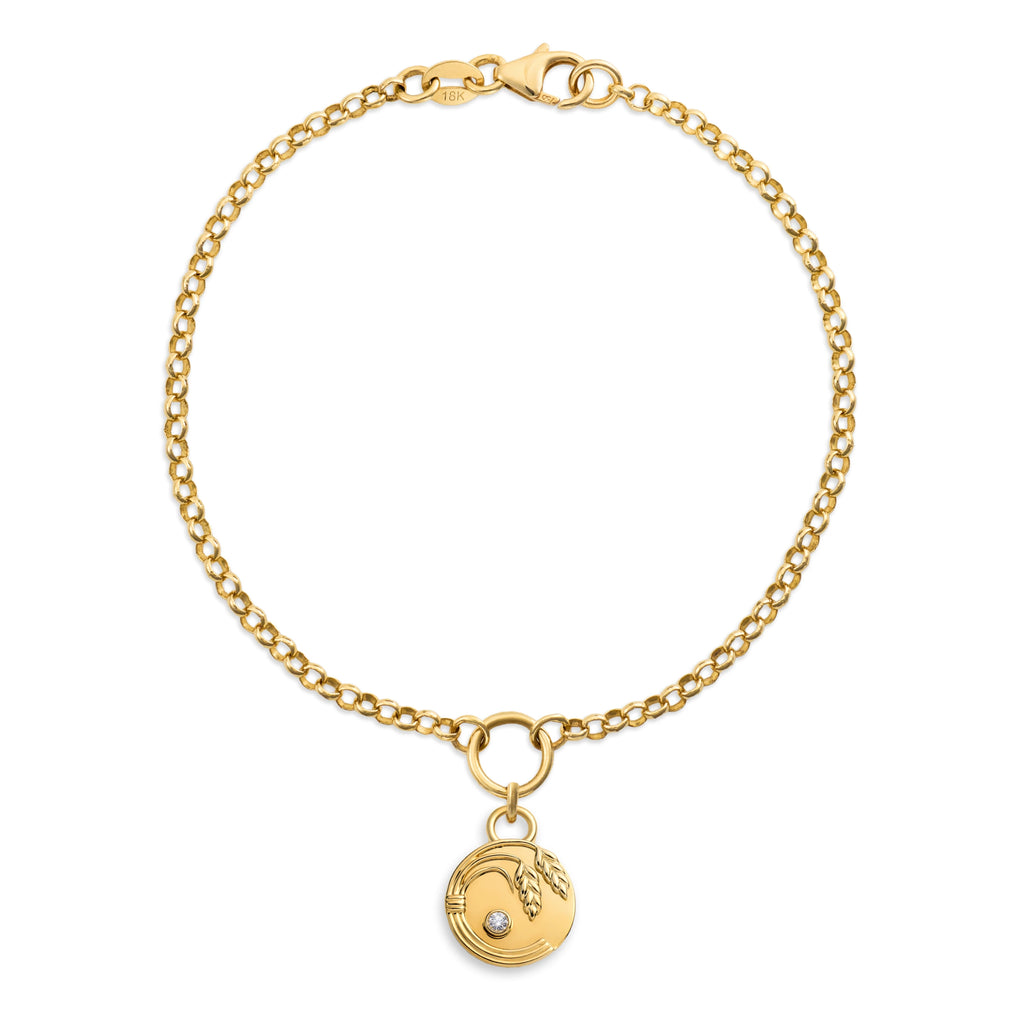 18K Yellow Gold Infinite Gratitude | Braided Wheat Small Belcher Bracelet | Diamond, Yellow Gold – FoundRae view 1