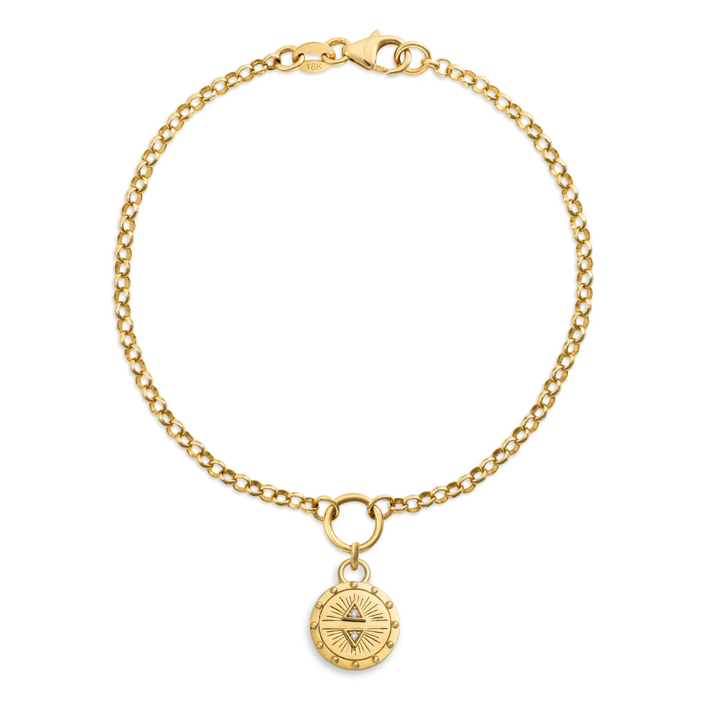 Protection | Small Belcher Bracelet | Diamonds, Yellow Gold view 1