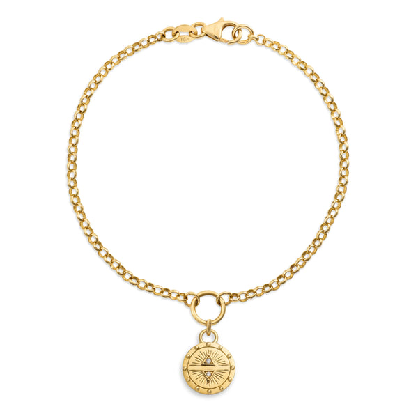 Protection | Small Belcher Bracelet | Diamonds, Yellow Gold