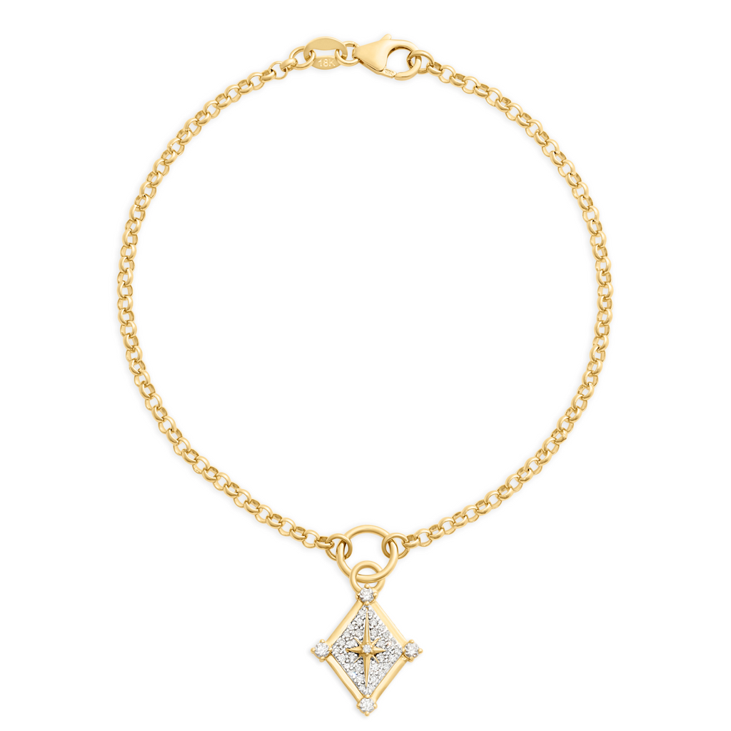 Foundation | Pavé Inner Light Small Belcher Bracelet | Diamonds, Yellow Gold view 1