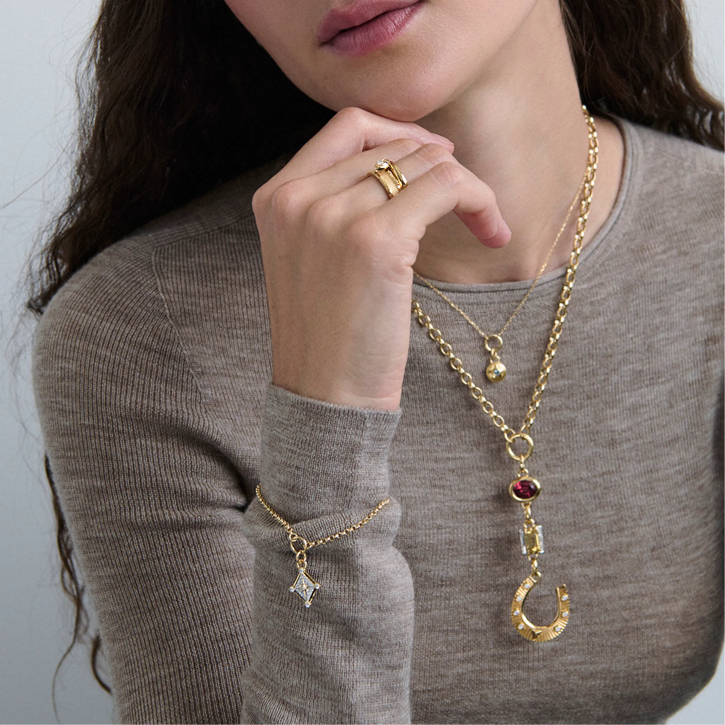 Foundation | Pavé Inner Light Small Belcher Bracelet | Diamonds, Yellow Gold view 2