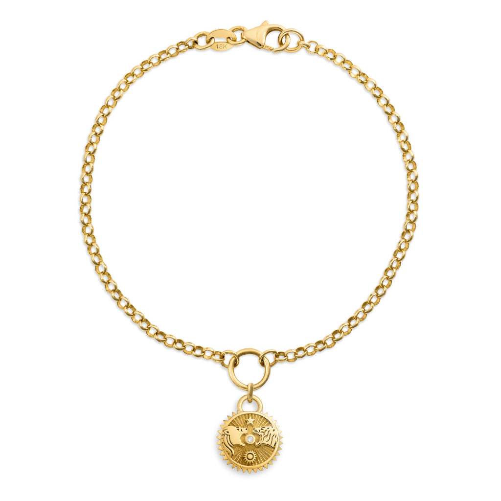 18K Yellow Gold Strength | Solar & Lunar Small Belcher Bracelet | Diamond, Yellow Gold – FoundRae view 1