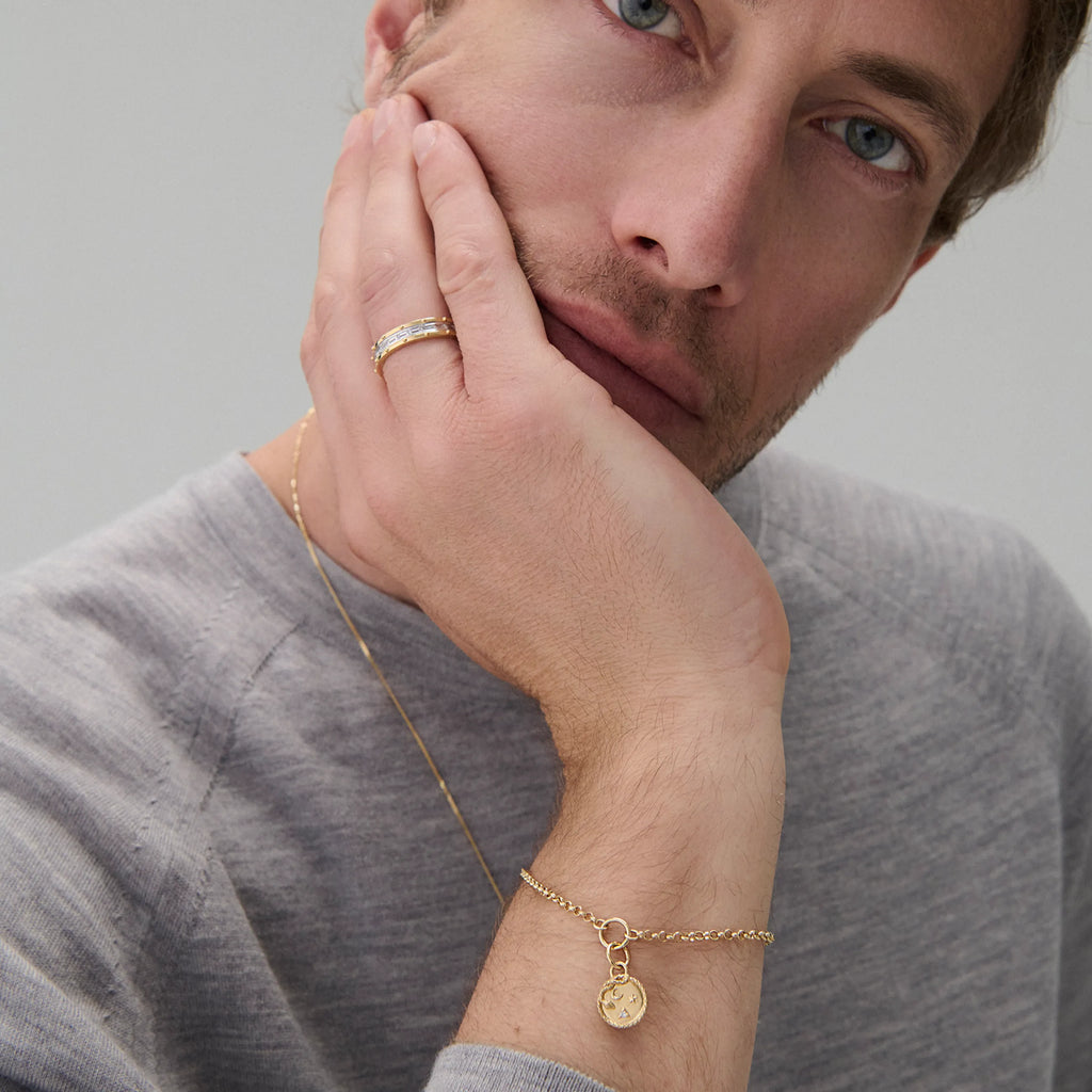 Wholeness | Snake Small Belcher Bracelet | Diamond, Yellow Gold view 2