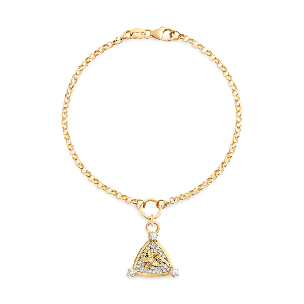 Resilience | Blossom Small Belcher Bracelet | Diamonds, Yellow Gold view 1